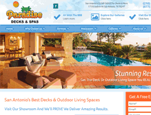 Tablet Screenshot of paradisedecksandspas.com